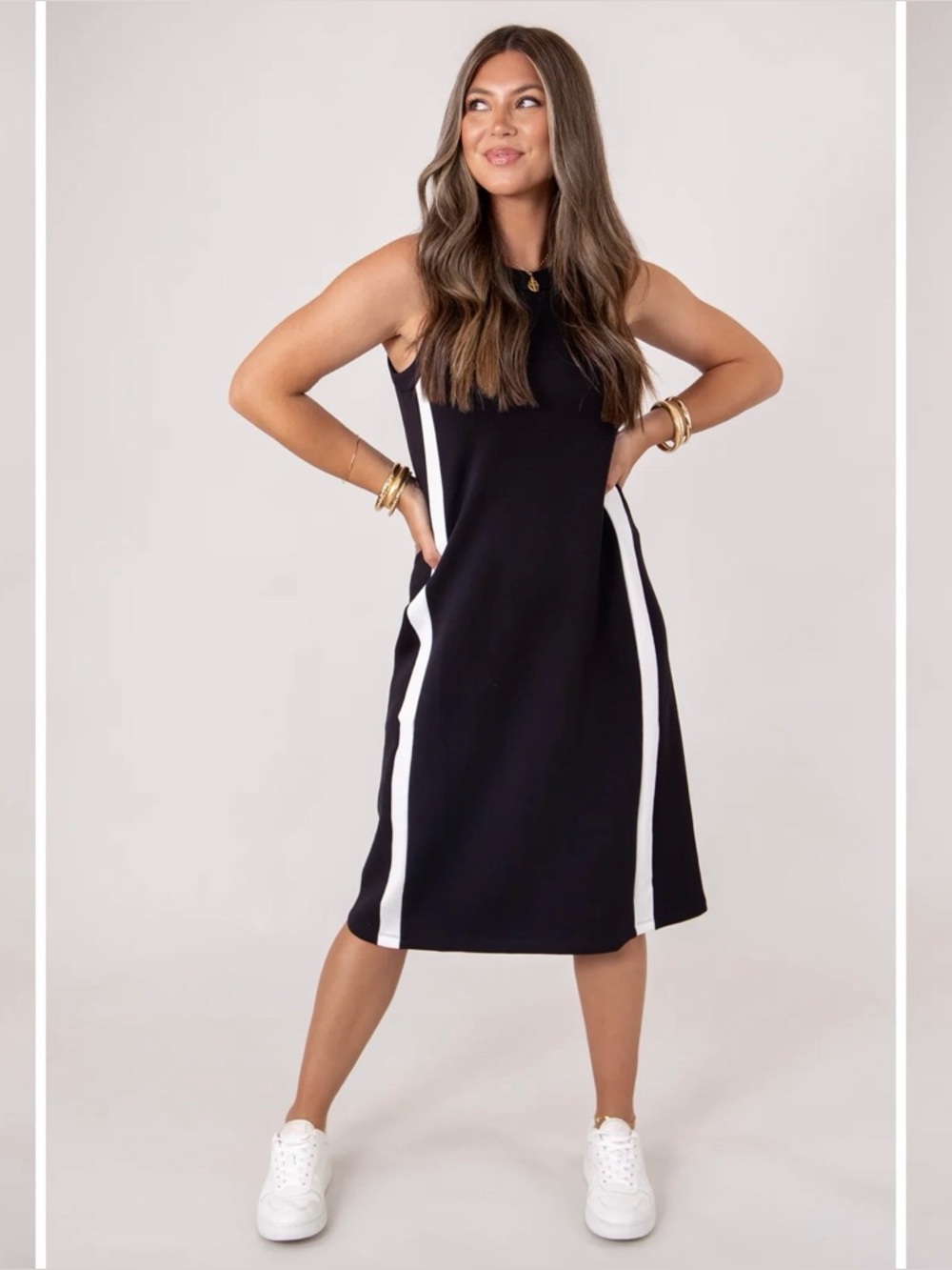 SPANX AirEssentials Side Stripe Tank
Midi Dress Very Black Size Large